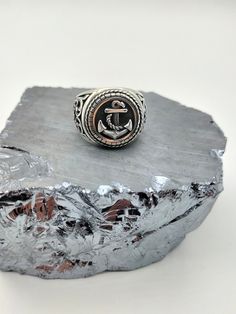 925 Sterling Silver men's ring, Men's Handmade Ring, Personalized Silver Ring, Oxidized Silver Ring,Sailor Ring  - Material: 925 Sterling Silver -Weight:12.60Grams (May vary depending on ring size.) - Asu Design Men's Ring - Size: US 6-16 TRANSPORT * Preparation Time: 1-2 Business Days  *Delivery Time: 3-6 Business Days This modern men's silver ring combines elegance with a strong statement. It is minimalist in design and going, thus adding a stylized touch. Specially designed for men who love e Silver Nautical Style Ring As A Gift, Silver Nautical Rings As Gifts, Silver Nautical Rings For Gift, Nautical Style Silver Rings For Gift, Oxidized Silver Rings, Mens Ring Sizes, Sterling Silver Mens Rings, Mens Silver Rings, Gift For Husband