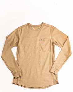 Carhartt Women's Force Crewneck Long Sleeve Shirt, Beige/khaki Fall Crew Neck Tops With Double-needle Sleeve, Cotton Tops With Double-needle Sleeve For Fall, Hardworking Women, Carhartt Long Sleeve, Beige Design, Workwear Shorts, Solid Beige, Boot Barn, Carhartt Shirts