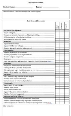 the teacher's checklist is shown in this file, which includes several tasks