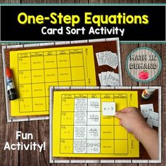 one - step instructions for card sort activity