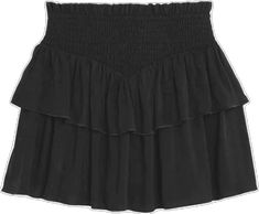 KatieJ Tween Brooke Skirt in Black - Estilo Boutique Black Flowy Tiered Skirt, Black Stretch Skirt With Ruffle Hem, Black Fitted Tiered Skirt, Fitted Black Tiered Skirt, Black Tiered Ruffle Bottoms, Fitted Tiered Black Skirt, Black Stretch Mini Skirt With Ruffles, Chic Black Tiered Bottoms, Casual Black Tiered Bottoms