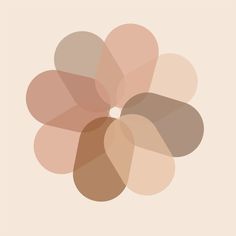 an abstract flower design in shades of brown, beige and pink on a light background