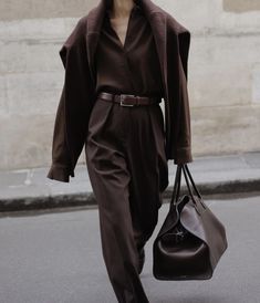 Refresh your wardrobe with the timeless staple London shirt in a rich coffee brown tone crafted from recycled viscose. Style as a layering piece with your existing wardrobe or with the matching aurelia trouser. Brown Trousers Outfit, Satin Trousers, Monochrome Outfit, Brown Outfit, French Girls, Denim Trends, Winter Trends, 가을 패션, Autumn Outfit