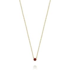 SLDA BIRTHSTONE NECKLACE – SARAH CHLOE Classic Round Birthstone Necklace, Red Birthstone Necklace, Briolette Birthstone Necklace For Anniversary, Gabby Birthday, Necklace Stack, Birthstone Necklace, Bezel Setting, Cable Chain, Favorite Color