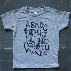 S Typography, Trendy Kids Clothes, Letter Learning, Alphabet Shirt, Hipster Kid, Trendy Kids Outfits, Learning Abc, Abc For Kids, Trendy Kids