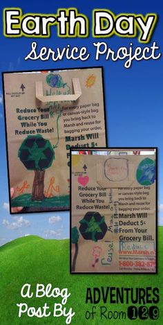 the earth day service project is featured in this advert for an upcoming postcard