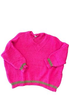 Debbie Katz - V-Neck Oversized Lurex Sweater Hot Pink One size fits most Lurex Sweater, Hot Sweater, Contemporary Outfits, Matches Fashion, Women Helping Women, Individual Style, We Wear, How To Feel Beautiful, What To Wear