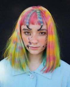 Hair Styles Crazy, Unconventional Hair Color, Short Crazy Hair, Short Vivid Hair, Crazy Dyed Hair, Hair Inspo Color Short, Crazy Hair Dye, Crazy Colored Hair, Crazy Hair Color Ideas