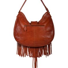 Leather fringe and studded handbag. This grand statement handbag features an abundance of fringe across the front of the bag and studded detail trim around the top area. Center tab closure ador Ed in studs and long fringe. Laser cut inset at the top of the bag. Read zip pocket. Interior zip and two open pockets. Adjustable shoulder strap. Studded Handbag, Statement Handbag, Studded Bag, Hobo Style, Long Fringes, Leather Fringe, Rebecca Minkoff Hobo, Zip Pockets, Shoulder Strap