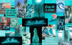 a collage of blue and green images with the words, i love the way you want to be photographed