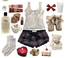 Christmas Eve Fits Aesthetic, Christmas Sleepover Outfit, Coquette Outfit Pieces, Coquette Christmas Aesthetic Outfit, Cozy Christmas Outfit Aesthetic, Coquette Christmas Pajamas, Winter Pyjama Aesthetic, Coquette Holiday Outfit, Winter Outfits Aesthetic Christmas