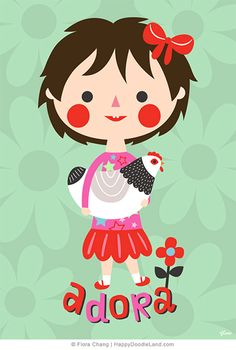 A little portrait for a little girl named Adora — Flora Chang | Happy Doodle Land Isometric Art, Painting Wallpaper, Children's Book Illustration, Painting For Kids, Love Is Sweet, Cute Illustration