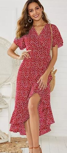 Women's Maxi Dress, Floral Print #maxinightlongelegent #dresses #mermaidstyle #women'sclothing #style #weddingdress #beautiful #eveningpartydresses #openback #fashionwomen #party #longsleeve #birthday #gowns Summer Wrap Dress, 파티 드레스, Boho Fashion Summer