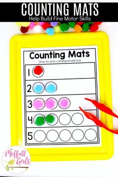 counting mats for kids to practice counting with the help build fine motor skills and printable numbers