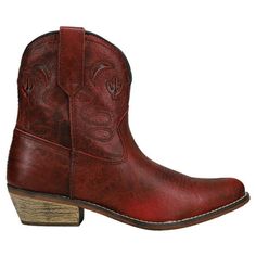 These women's Dingo Western booties look great with everything from a sundress to denim shorts or jeans. Size: 7.5 M.  Color: Red.  Gender: female.  Age Group: adult. Cowboy Casual, Cowboy Ankle Boots, Western Booties, Boots Ankle, Shoe Store, Casual Boots, Low Heels, Shoes Online, Leather Boots