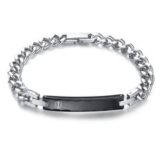 [Material] Stainless steel, hypo-allergenic, water resistant. will never turn green,Full light polished, the effect is stunning [Length] :8.5"(215cm), Easy to fit average adults, "Personalized Custom" option can also be customized with different lengths to fit your wrist as much as possible This Medical alert bracelets Personalized Custom engraved with Medical conditions, if there are diabetes, blood thinner and various allergies, they can be customized to provide you and your loved ones with mo Christmas Engagement, Medic Alert Bracelets, Medical Alert, Id Bracelets, Stretch Bands, Velvet Bag, Black Stainless Steel, Medical Conditions, Boyfriend Girlfriend