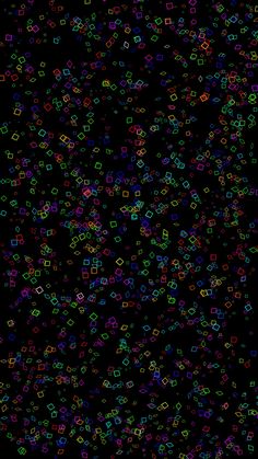 an abstract black background with multicolored confetti