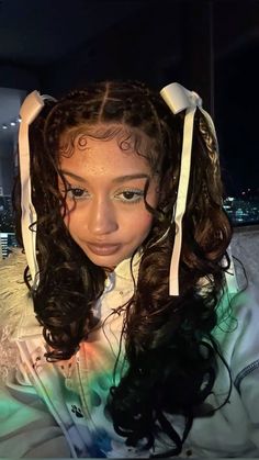 Half Up Half Down Braids With Curls, Braids In Pigtails, Pretty Braided Hairstyles Half Up, Aesthetic Braids For Black Women, Prom Braid Hairstyles, Black Protective Hairstyles, Box Braids Hairstyles For Black Women, Cute Braided Hairstyles, Cute Box Braids Hairstyles