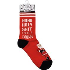 Ho Ho Holy Crap I Need A Drink | Socks I Need A Drink, Body Spa, Funny Socks, Christmas Drinks, Novelty Socks, Christmas Socks, Colorful Socks, A Drink