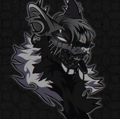 Black Wolf Design, Nardoragon Art, Bat Pfp, Husky Fursuit, Hellhound Oc, Eyestrain Art, Wolf Character, Mouth Drawing, Pretty Artwork