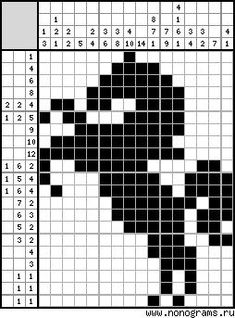 a cross stitch pattern with black and white squares