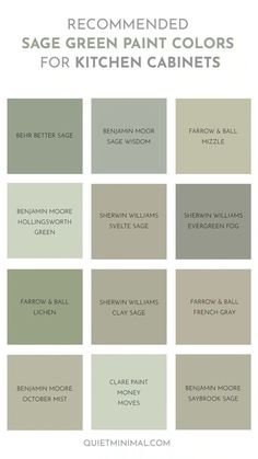 the color scheme for sage green paint colors is shown in several different shades and sizes