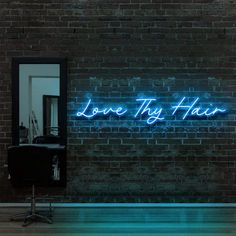 Love Thy Hair Neon Sign Neon Gas, Neon Artwork, Salon Suites, Neon Decor, Different Signs, Business Signage, Led Neon Lighting, Outdoor Signs, Led Signs