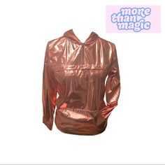 More Than Magic Rose Metallic Windbreaker Hoodie I N A Juniors Size Xl Or Would Say A Women’s Size Medium . Nwt Pink Hooded Windbreaker For Fall, Pink Windbreaker With Drawstring Hood For Fall, Pink Fall Windbreaker With Drawstring Hood, Pink Fall Tops With Adjustable Hood, Magic Rose, Metallic Jacket, Horse Silhouette, Colorful Hoodies, Jackets For Women