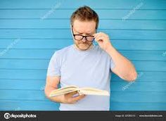 man in big glasses with book - Google Search Big Glasses, Books