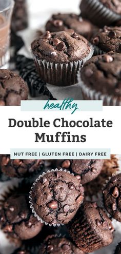 healthy double chocolate muffins with nut free gluten free dairy free