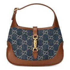 (WMNS) GUCCI Jackie 1961 Series miniDenimSingle Shoulder Bag Brown color combination 637092-2KQGG-8375 (Retro/Women's/Leather/Shoulder Bags) Gucci Jackie 1961, Gucci Mini Bag, Tas Bahu, Gucci Mini, Luxury Experience, Dream Style, Aesthetic Clothing, Clothing Stores, Mini Shoulder Bag