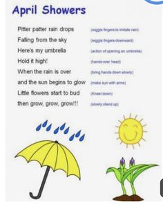 an open umbrella and some plants in the rain with words above it that read,'spring showers '