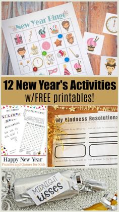 new year's activities and free printables for kids to use in the classroom