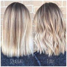 bright blonde balayage styled straight and curly Light Blonde Balayage, Balayage Straight, Simple Hairstyles, Bright Blonde, Balayage Hair Blonde, Colour Ideas