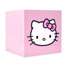 a pink box with a hello kitty face on it