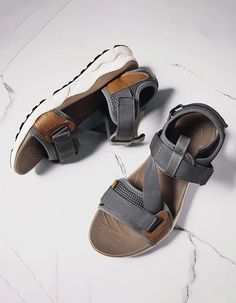 OBIONO Men's Daily Casual Summer Sandals — Obiono Casual Gray Leather Sandals, Gray Open Toe Sandals For Outdoor, Gray Open Toe Beach Sandals, Gray Open Toe Sandals For The Beach, Summer Sandals With Single Toe Strap For Outdoor, Gray Sport Sandals For Beach And Summer, Gray Flat Sandals For The Beach, Gray Sandals For Summer Vacation, Gray Open Toe Casual Sport Sandals