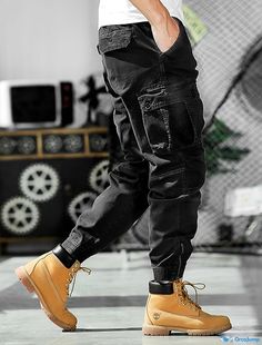 Mens Hipster Fashion, Mens Outfits Streetwear, Red Shirt Men, Mens Cargo Pants, Mens Summer Outfits