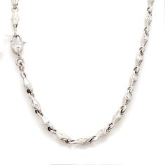 Platinum Chains by Jewelove Men's platinum chain. Metal : Platinum Platinum Purity : 95% Purity Mark : Pt 950 Length : 20 / 22 / 24 inches (can be customised on order) Estimated Weight : 14.25 g ( for 20 inches ) Certificate of Authenticity : Platinum Guild International Silver Diamond Cut Link Chain Necklace, White Gold Link Chain Necklace With Polished Finish, Silver Link Chain Necklace With Diamond Cut, Modern White Gold Chain Necklace, Platinum Chain, Chain For Men, Love Band, Personalized Rings, Platinum Ring