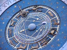 an astro wheel with zodiac signs and figures on it