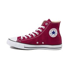 Converse Chuck Taylor All Star Hi Sneaker - red - 399128 High-top Canvas Shoes With Gum Sole, Mid-top Converse Sneakers With Gum Sole, Converse High-top Sneakers With Speckled Midsole For Streetwear, Converse High-top Skate Shoes With Rubber Sole, High-top Cotton Skate Shoes With Gum Sole, Converse Casual High-top Skate Shoes, Casual Converse High-top Skate Shoes, Casual High-top Converse Skate Shoes, Red Cotton High-top Sneakers