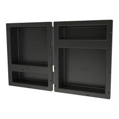 Redi Niche 32 in. x 20 in. Quad Shower Niche Set in Black - Super Arbor Tile Ready Shower Pan, Pvc Shelf, Recessed Shower Shelf, One Piece Shower, Recessed Shelves, Shower Walls, Shower Bathroom, Shower Niche, Black Shower