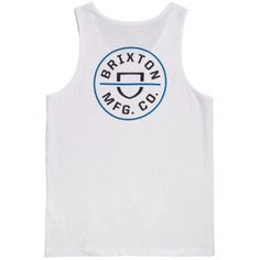 The Brixton Crest Tank Vest is all about comfort wear whether you're up and about all day or just lounging in the couch. Vest White, Dc Shoes, Comfort Wear, Back To Black