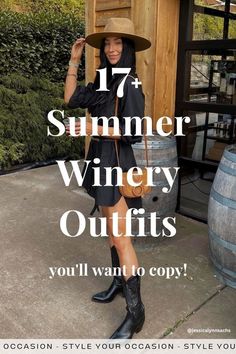 Looking for chic winery outfit ideas? Or the perfect wine tasting outfit? Learn what to wear to a winery in 2024 and get perfect winery outfit summer, spring, and fall inspo! Whether you want cute and casual outfits with jeans, pretty dresses, bachelorette outfits, or something for cold weather, you’ll love these classy winery looks! Bourbon Trail Outfit, What To Wear To A Winery Summer, Cute Winery Outfits Summer, Wine Festival Outfit Summer, Casual Winery Outfit Spring, Napa Outfit Summer, Brewery Outfit Summer, Casual Winery Outfit Summer, What To Wear To A Winery