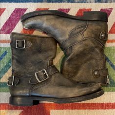 Reposhing This Item I Purchased From @Dschriv. Loved It, But Ready To Rotate For Something New. Questions? Leave A Comment Below! Frye Veronica Short, Frye Veronica, Short Boot, Frye Shoes, Moto Boots, Short Boots, Something New, Black And Brown, Womens Boots