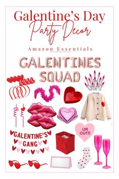 valentine's day party decor with pink and red items