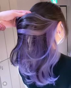 Purple Blue Hair Aesthetic, Underhair Dye Purple, Lavender Tips Hair, Styles For Kids Hair, 70 Hair Styles, Hair Styles Latina, Lavender Purple Hair, Honey Brown Highlights, Hair Styles For 50