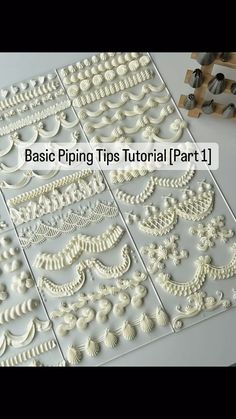 several different types of beading and beads on a table with the words basic piping tips