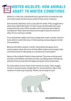 an animal that is in the middle of a page with information about it's habitat