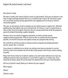 a letter that is written to someone on their school's website, with the words subject