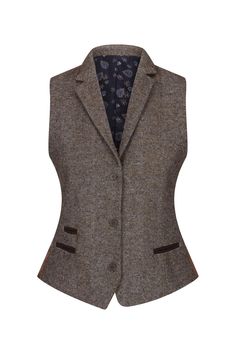 Womens Waistcoat 1920s Vintage Blinders Tan Brown Herringbone Tailored Fit: Buy Online - Happy Gentleman United States Peaky Blinders Women Fashion, Suit Overcoat, Elbow Patch Blazer, Tweed Blazer Women, Womens Waistcoat, Womens Tweed Jacket, Tweed Waistcoat, Tweed Trousers, Womens Tweed